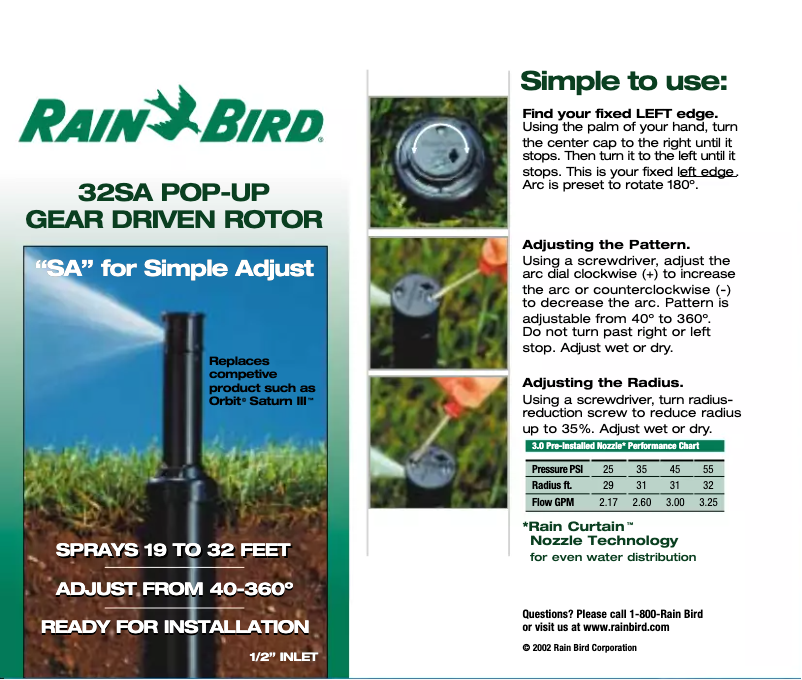 Página 1 del manual Manual de usuario Rain Bird 32SA