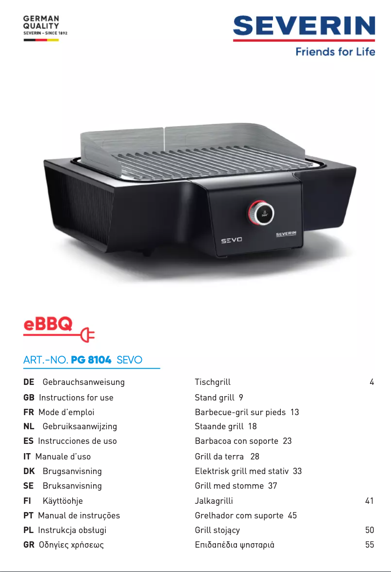 Page n°1 - Manuel utilisateur Severin PG 8104