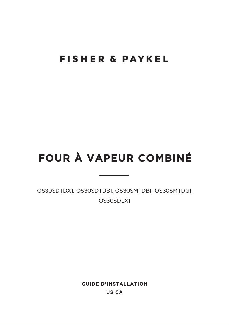 Image de la première page du manuel de l'appareil OS30SDLX1