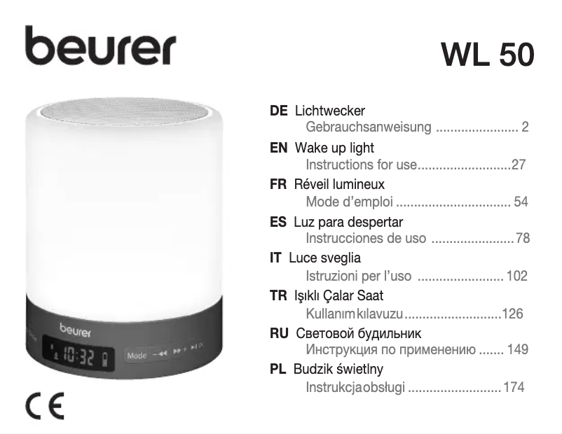 Page 1 de la notice Manuel utilisateur Beurer WL 50