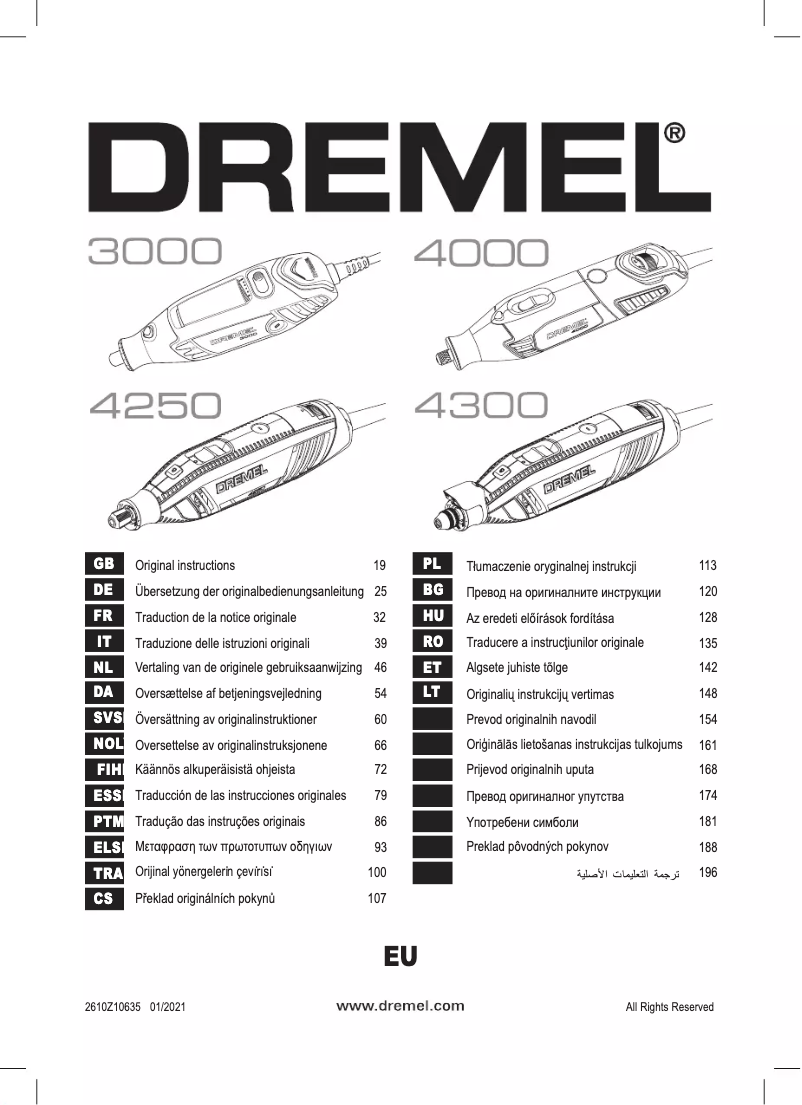 Página 1 del manual Manual de usuario Dremel 4250