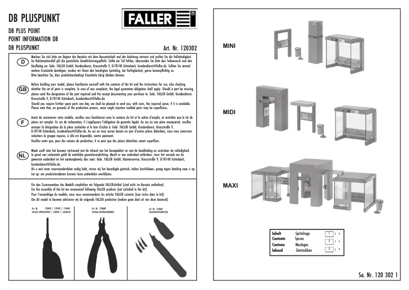 Page n°1 - Manuel utilisateur Faller 120302