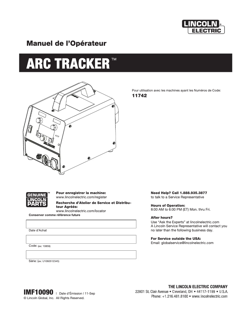 Imagen de la primera página del manual del dispositivo Arc Tracker