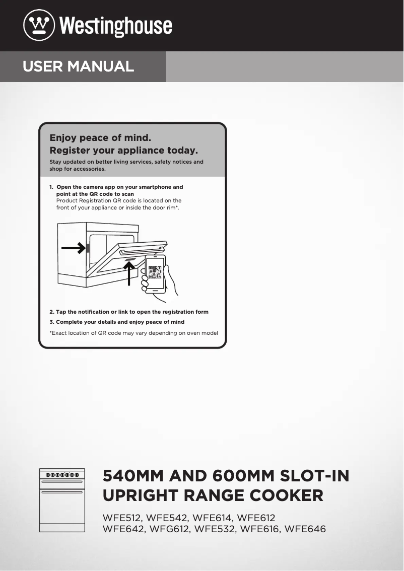 Page 1 de la notice Manuel utilisateur Westinghouse WFE646DSCB