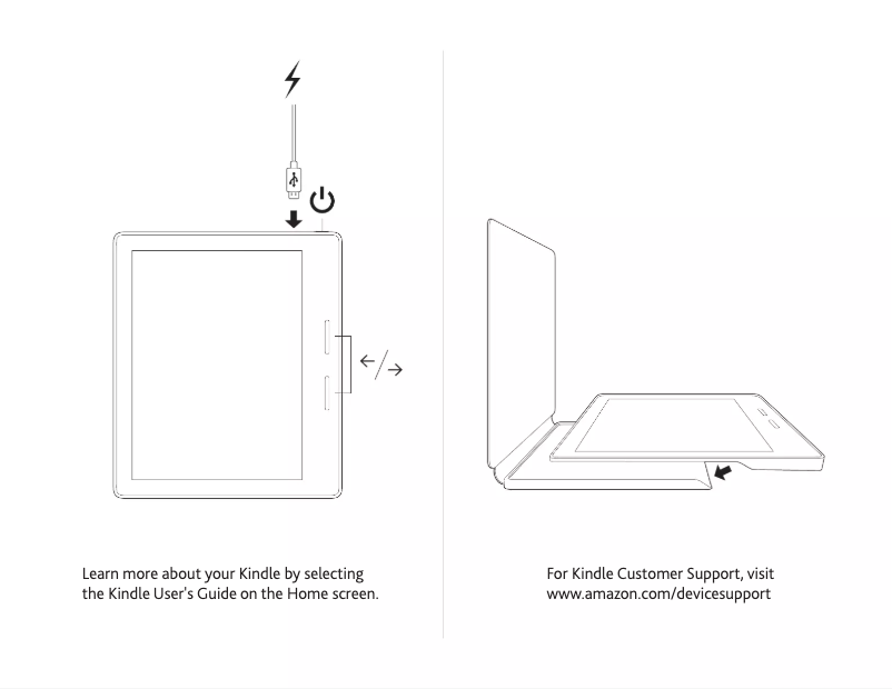 Imagen de la primera página del manual del dispositivo Kindle Oasis