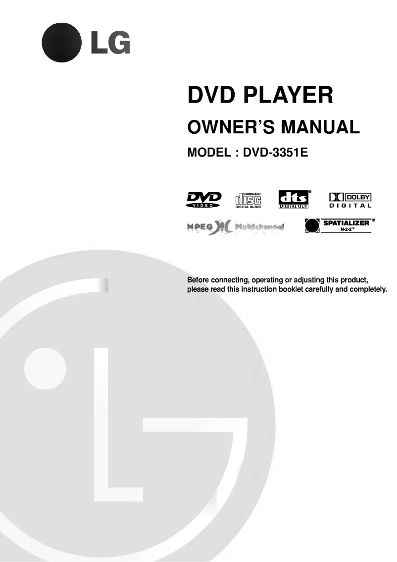 Page n°1 - Manuel utilisateur LG DVD-3351E