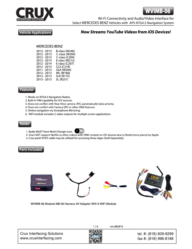 Página 1 del manual Manual de usuario CRUX WVIMB-06