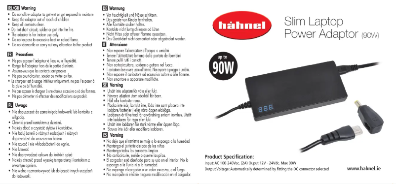 Image de la première page du manuel de l'appareil Slim Laptop Power Adaptor