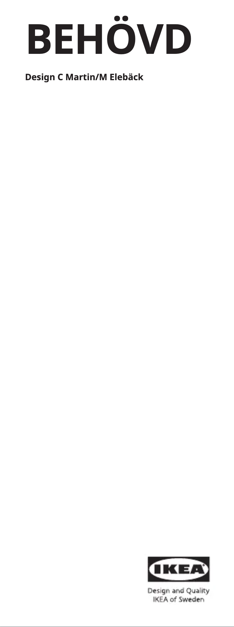 Page 1 de la notice Manuel utilisateur Ikea BEHÖVD 503.538.91