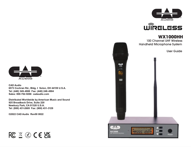 Page 1 de la notice Manuel utilisateur CAD Audio TX1000HH