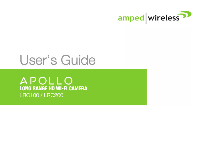 Page n°1 - Manuel utilisateur Amped Wireless Apollo LRC100
