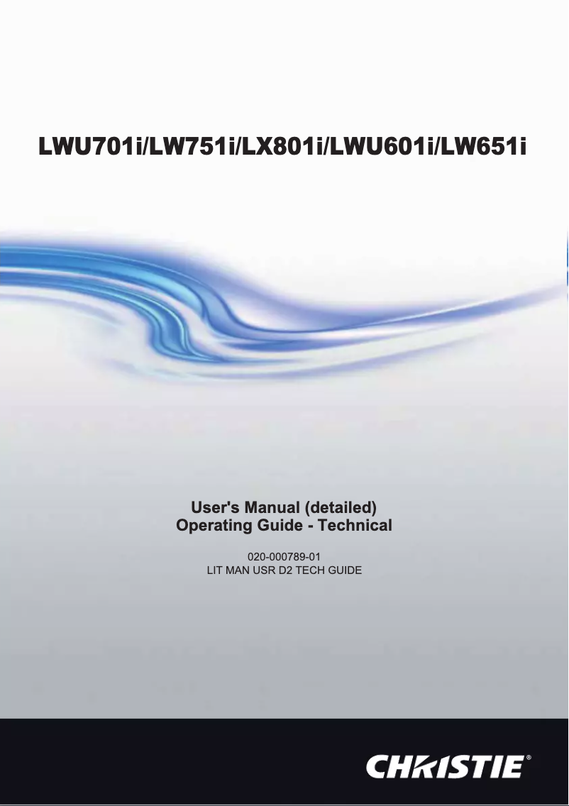 Image de la première page du manuel de l'appareil LWU701i