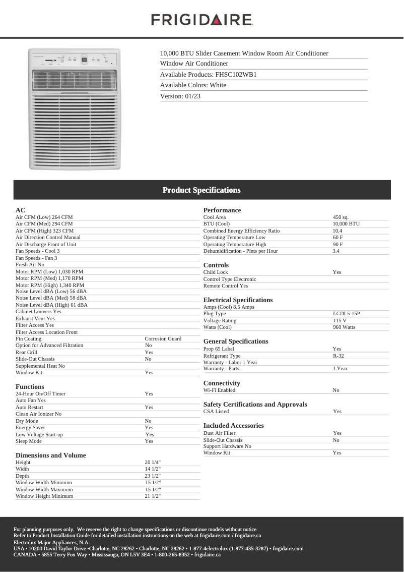 Image de la première page du manuel de l'appareil FHSC102WB1