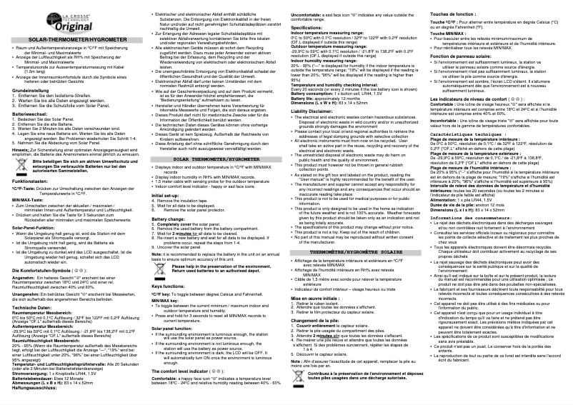 Imagen de la primera página del manual del dispositivo WT140