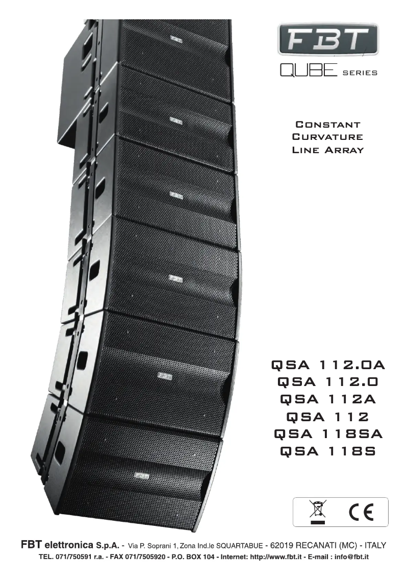 Page 1 de la notice Manuel utilisateur FBT QSA 112.0A