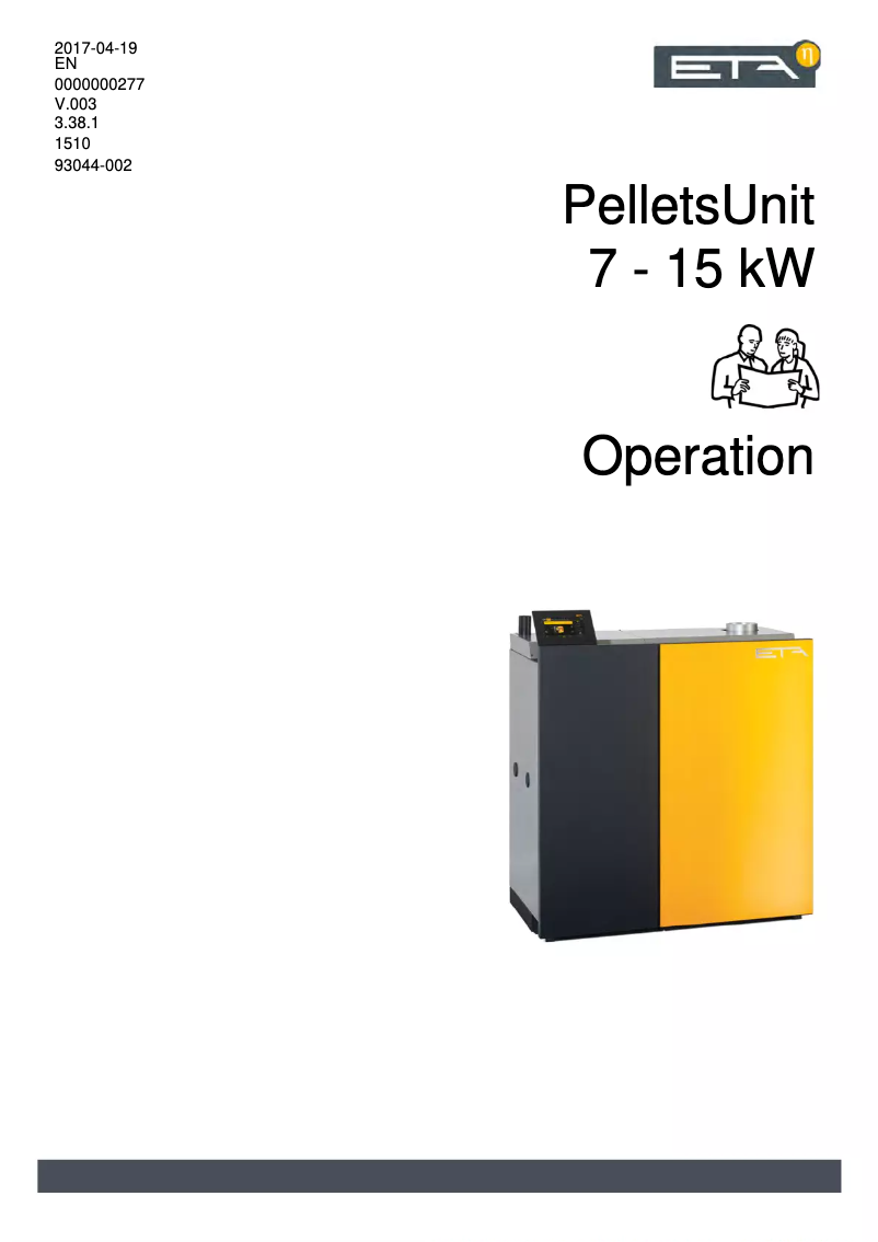Page 1 de la notice Manuel utilisateur ETA Heiztechnik PU 15