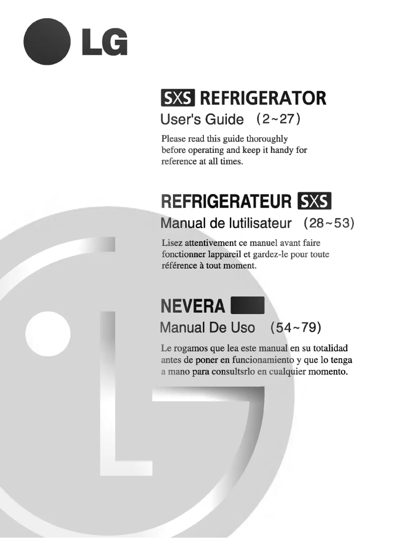 Page n°1 - Manuel utilisateur LG GS93W65GEF