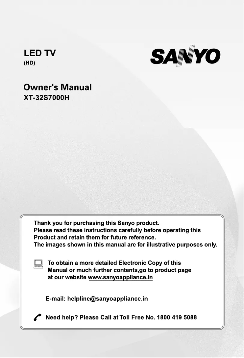 Page n°1 - Manuel utilisateur Sanyo XT-32S7000H