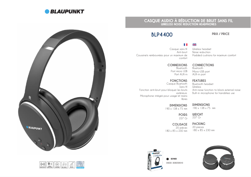 Image de la première page du manuel de l'appareil BLP4400