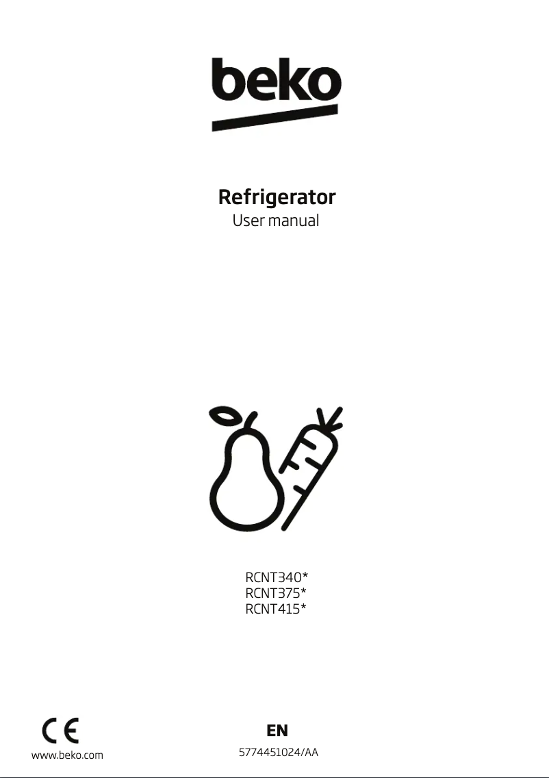 Page 1 de la notice Manuel utilisateur Beko RCNT415E50VZP