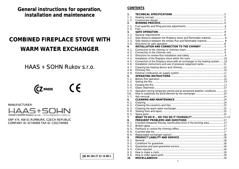 Page n°1 - Manuel utilisateur Haas+Sohn ARKTIC 12