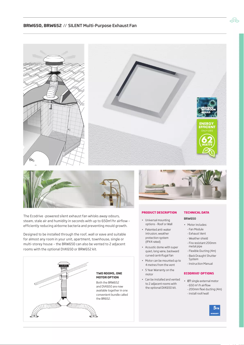 Page 1 de la notice Fiche technique Schweigen BRW652