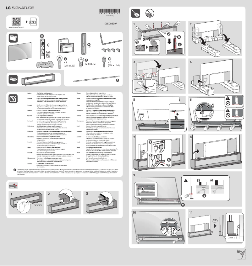 Page 1 de la notice Guide d'installation LG OLED88Z9PLA