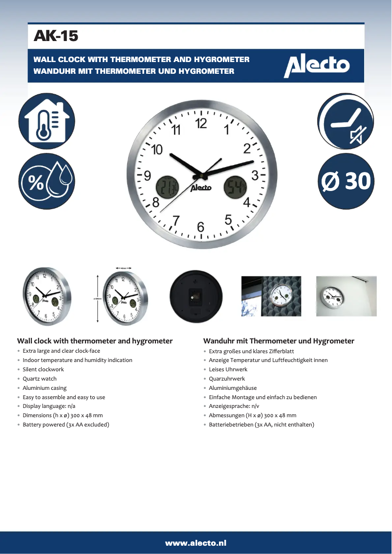 Page 1 de la notice Manuel utilisateur Alecto AK-15
