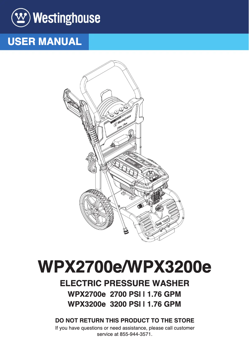 Page 1 de la notice Manuel utilisateur Westinghouse WPX3200e