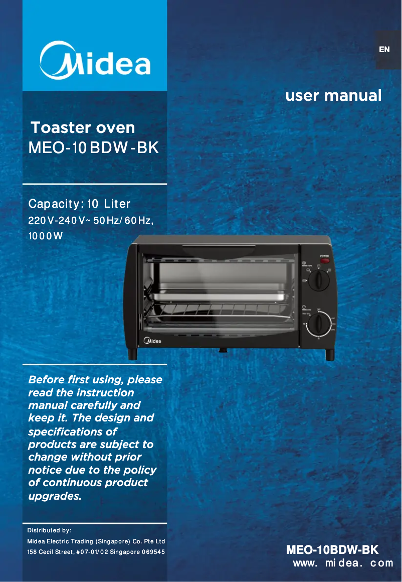 Page n°1 - Manuel utilisateur Midea MEO-10BDW-BK