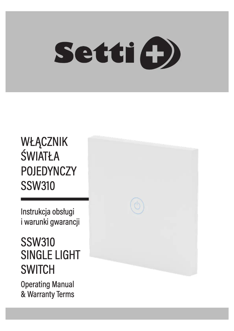 Page 1 de la notice Manuel utilisateur Setti+ SSW310