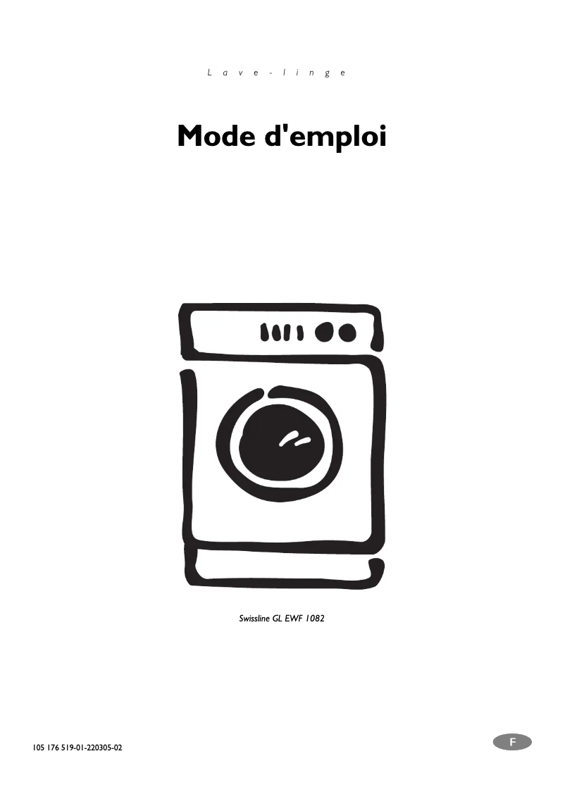 Page n°1 - Manuel utilisateur Electrolux EWF1082