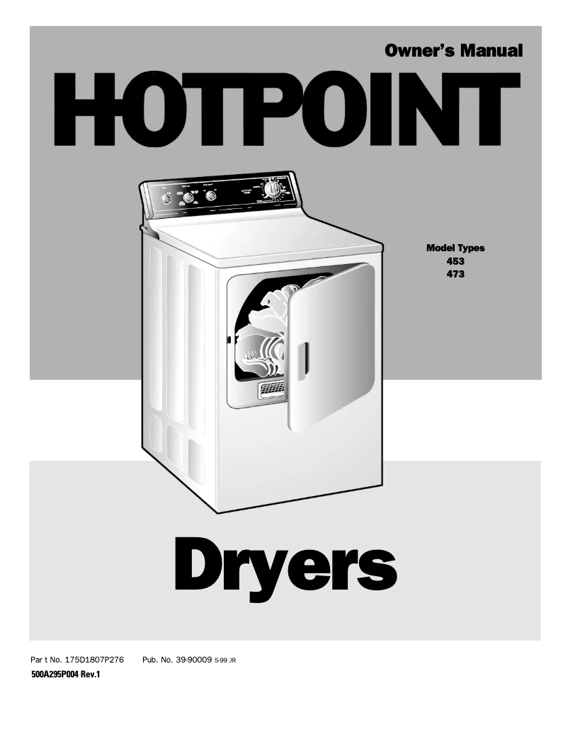 Page n°1 - Manuel d'utilisation et d'entretien Hotpoint NWXR473EVAA