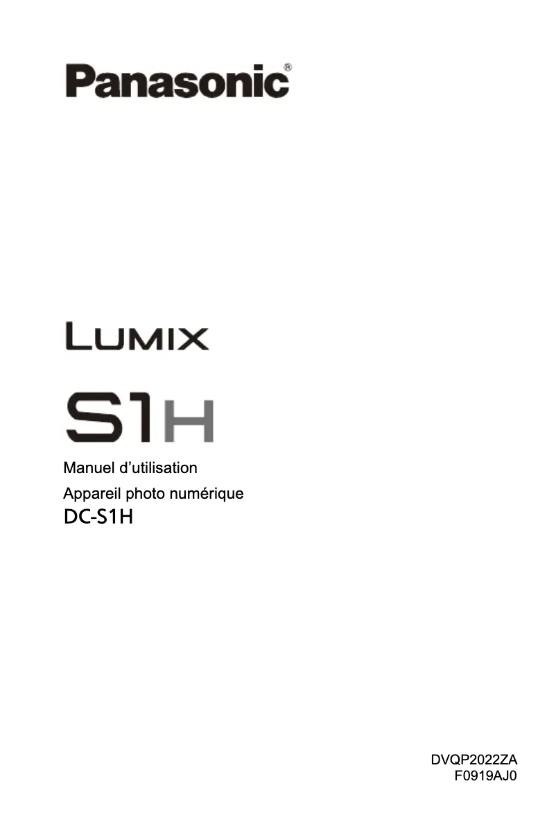 Page 1 de la notice Manuel utilisateur Panasonic Lumix DC-S1H