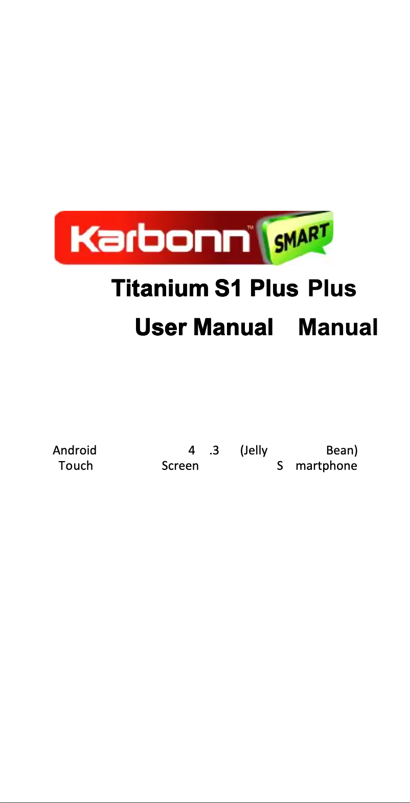 Image de la première page du manuel de l'appareil S1+