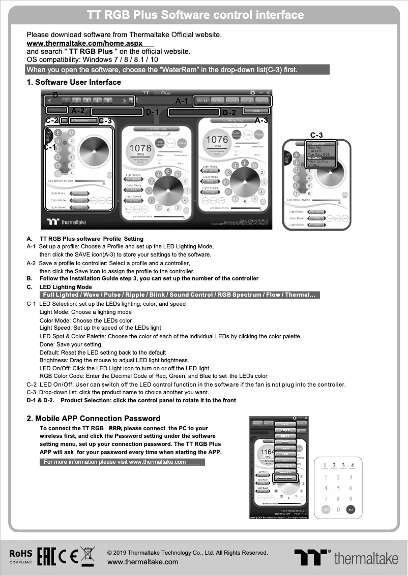 Page 1 de la notice Manuel utilisateur Thermaltake TT RGB Plus