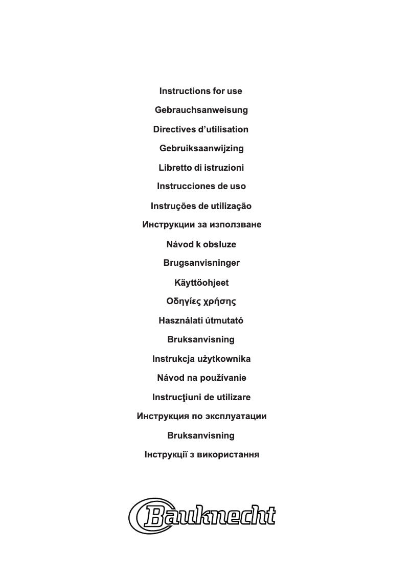 Page 1 de la notice Manuel utilisateur Bauknecht PACW29CO BK