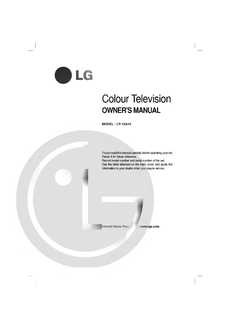 Page 1 de la notice Manuel utilisateur LG LP-15A10