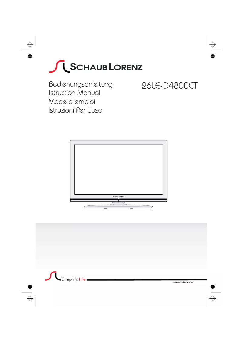 Imagen de la primera página del manual del dispositivo 26LE-D4800CT