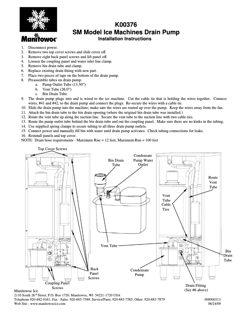 Page n°1 - Manuel utilisateur Manitowoc UCP0050A