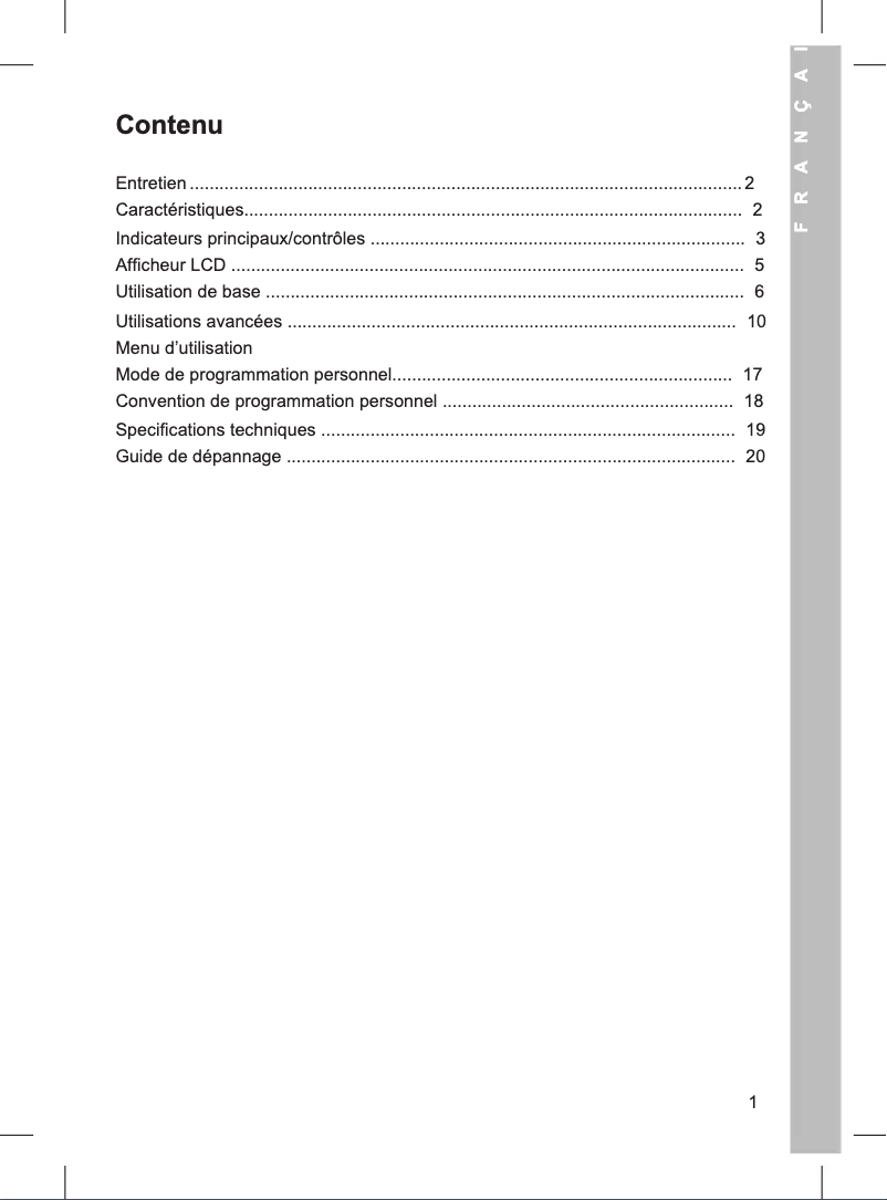 Page 1 de la notice Manuel utilisateur Midland CT210