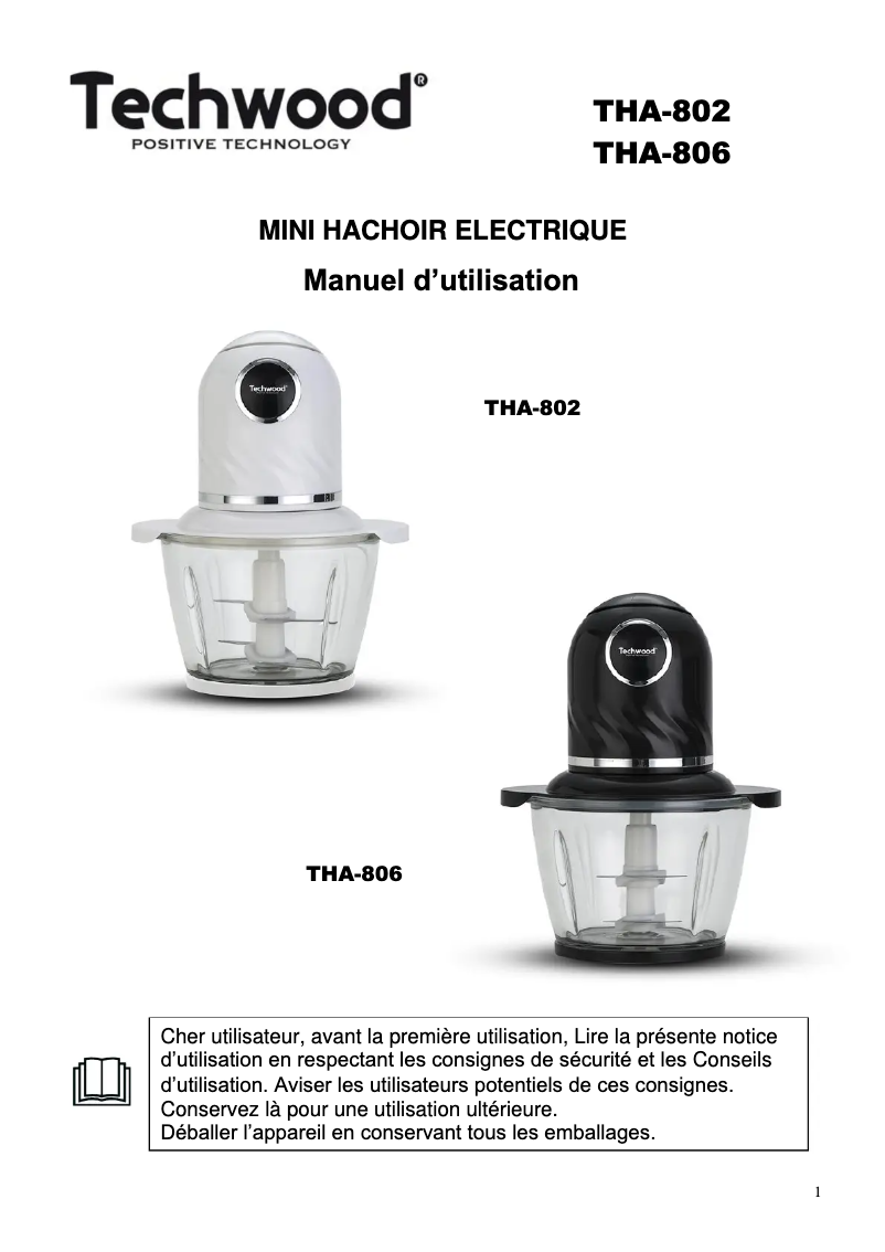Image de la première page du manuel de l'appareil THA-38