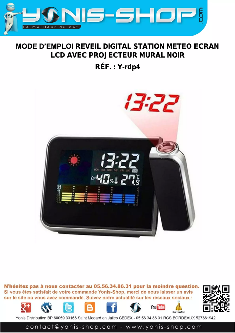 Page n°1 - Manuel utilisateur Yonis Y-rdp4