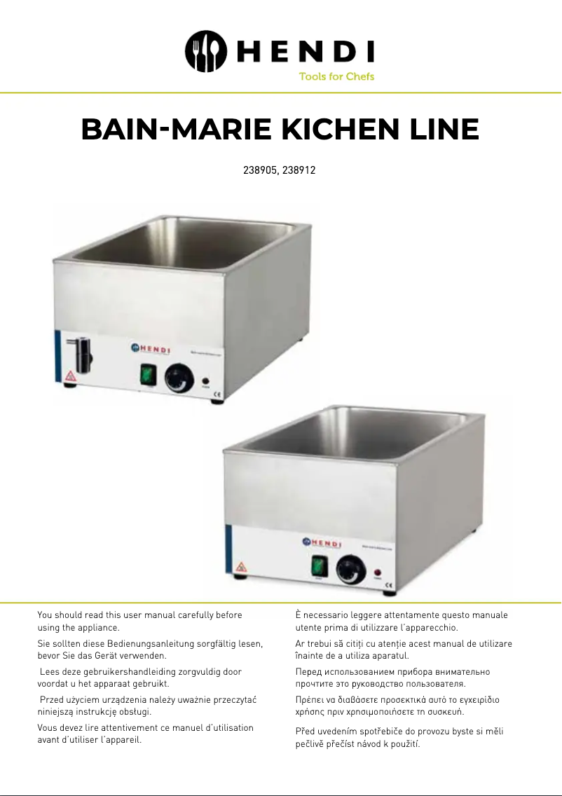 Page 1 de la notice Manuel utilisateur Hendi 238912