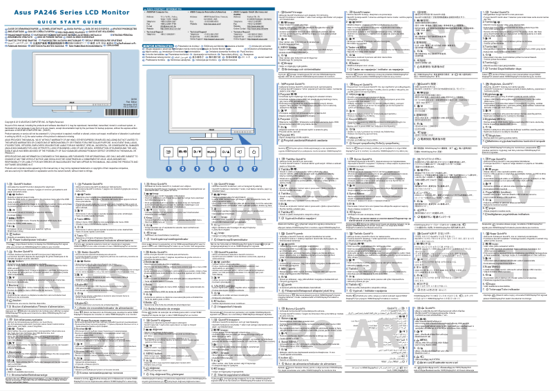 Page 1 de la notice Guide de démarrage rapide Asus ProArt PA246Q