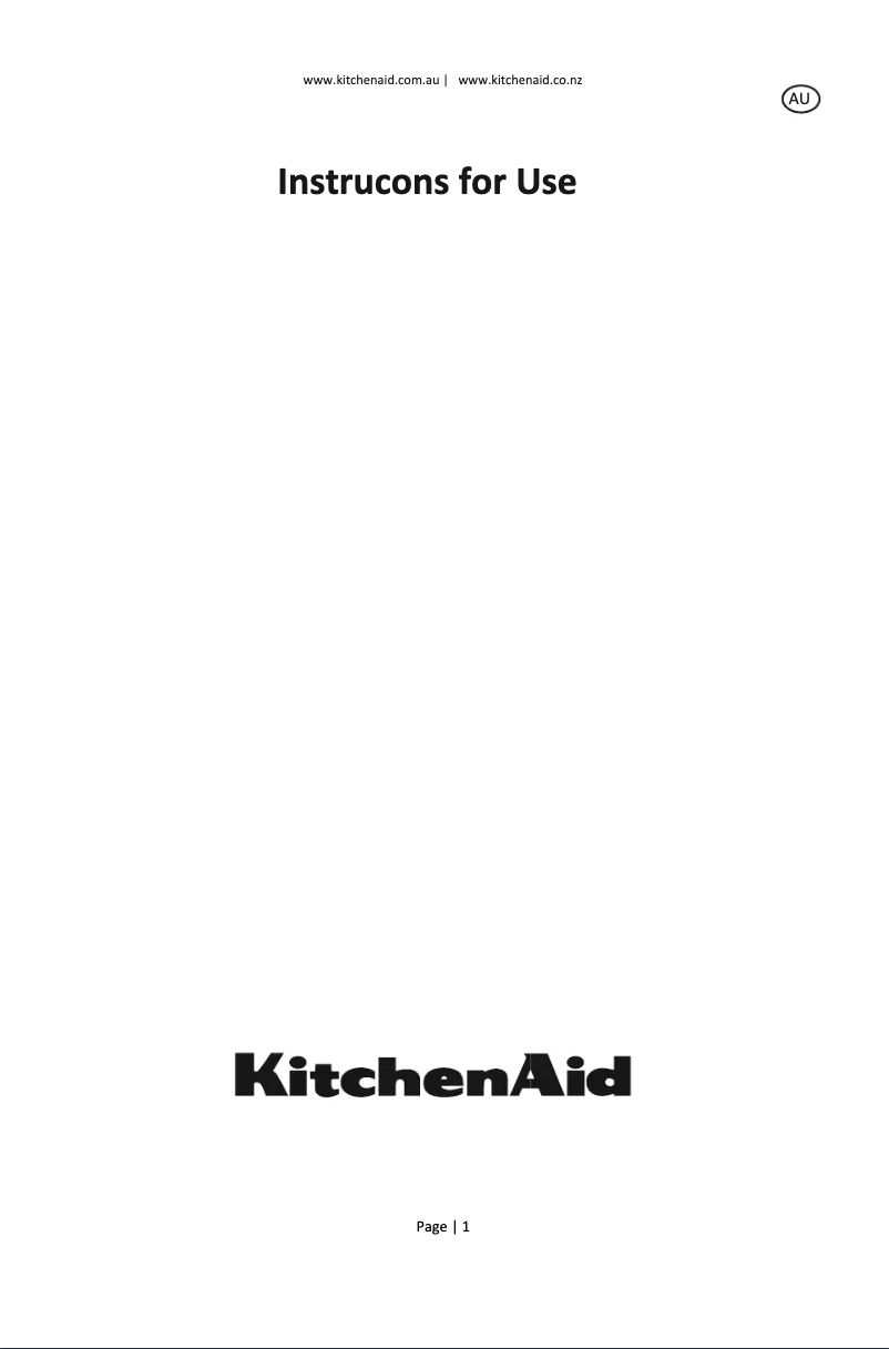 Page 1 de la notice Manuel utilisateur KitchenAid KHDP1 38510