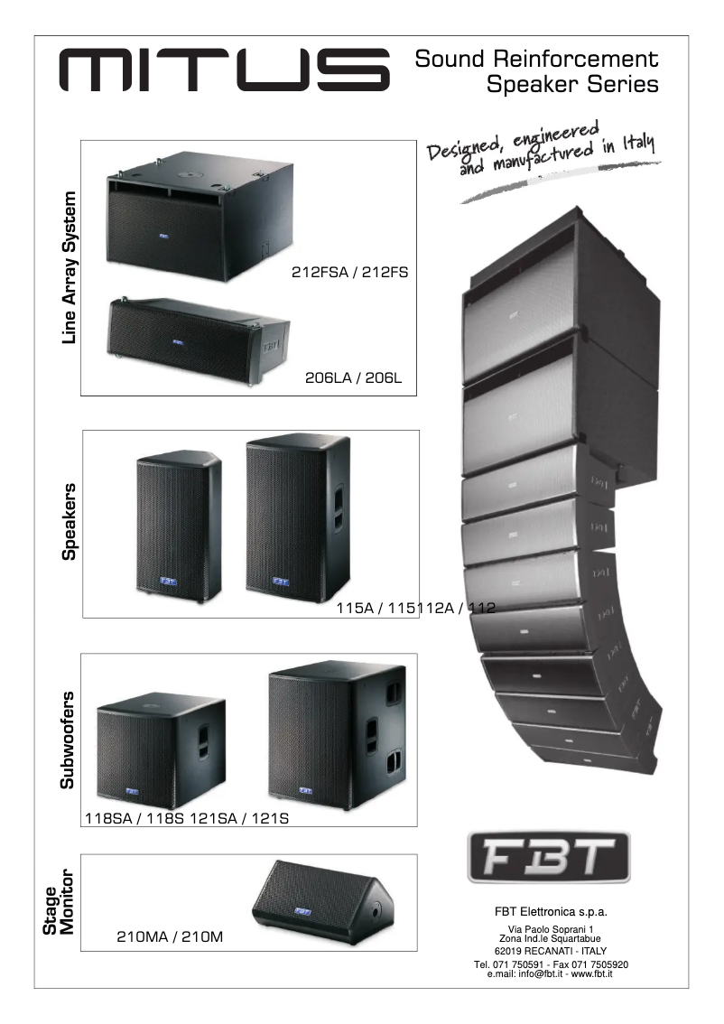 Page n°1 - Manuel utilisateur FBT MITUS 206LA