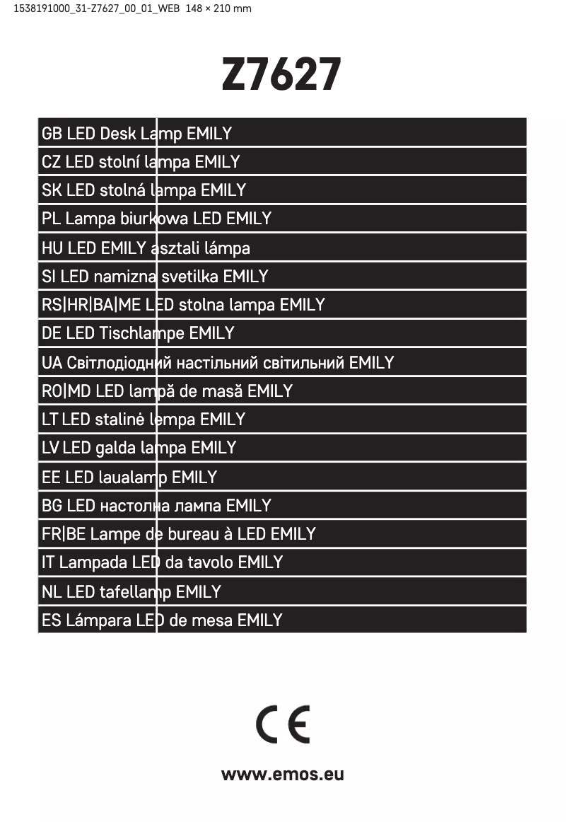 Page 1 de la notice Manuel utilisateur Emos Z7627