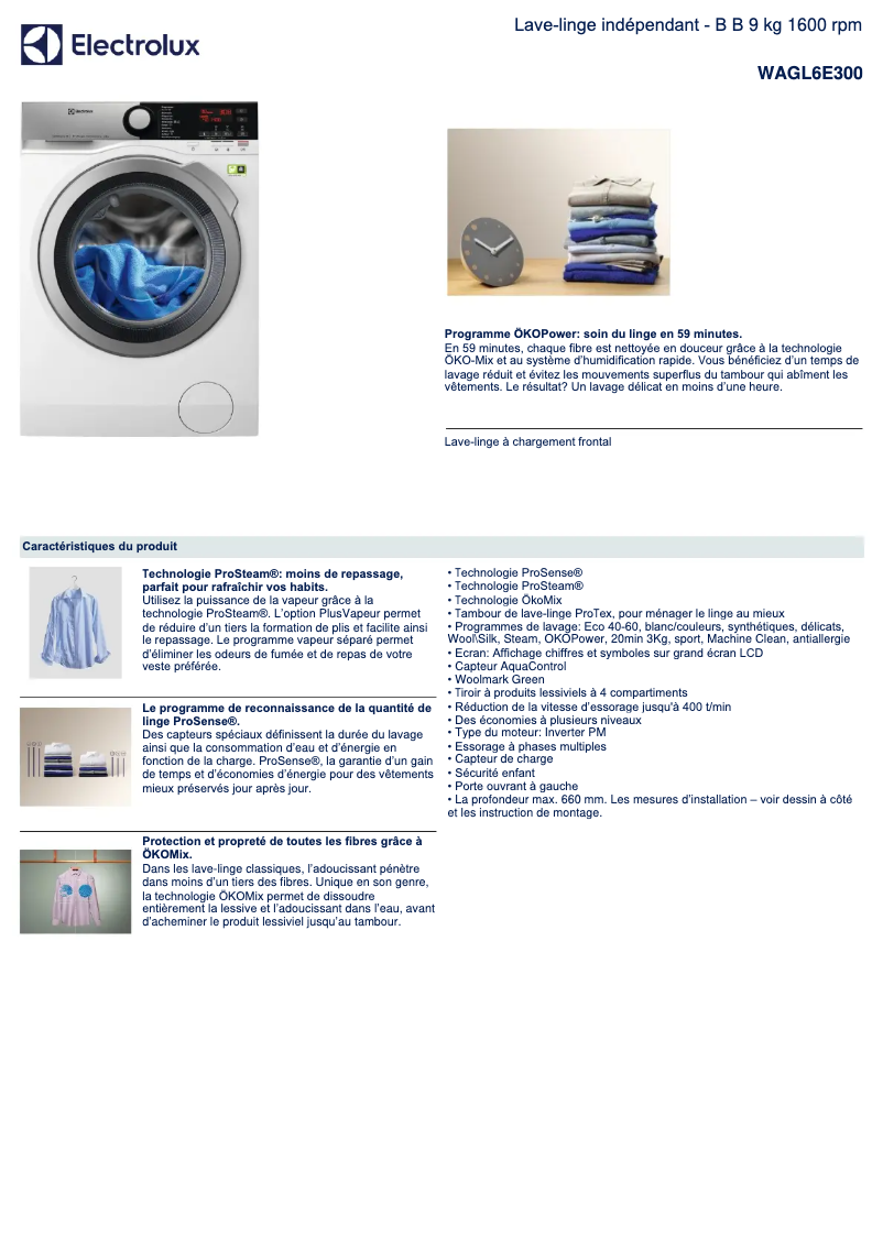 Image de la première page du manuel de l'appareil WAGL6E300