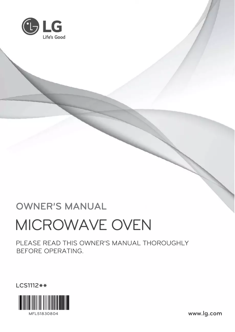 Image de la première page du manuel de l'appareil LCS1112SW